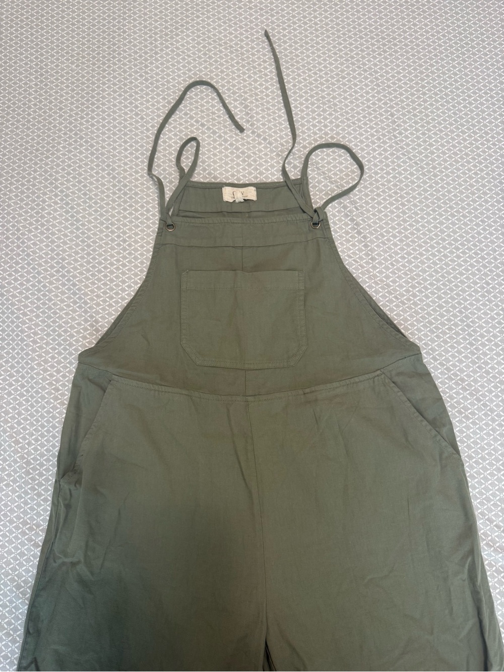 Chelsea & Violet olive green wide-leg overall jumpsuit